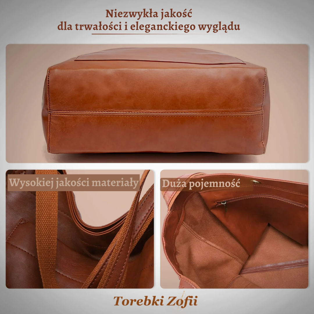 Nowoczesna szykowna i stylowa skórzana torba Lorena
