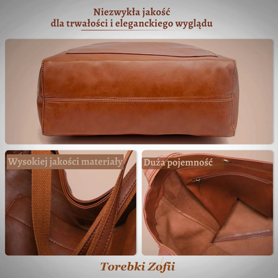 Nowoczesna szykowna i stylowa skórzana torba Lorena